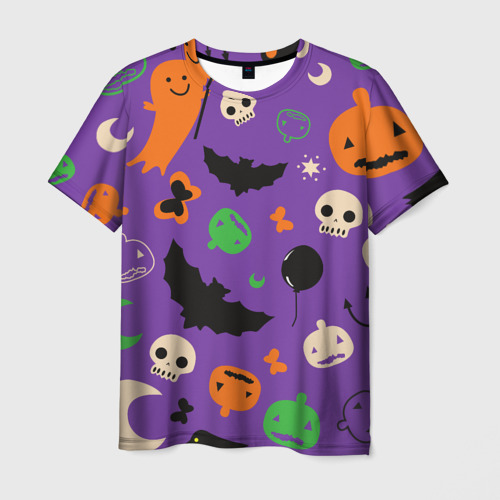 Мужская футболка 3D с принтом Halloween style, вид спереди #2