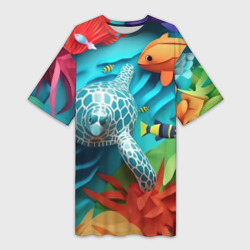 Платье-футболка 3D Объемная фэнтази черепаха