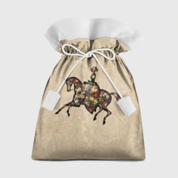 Подарочный 3D мешок Ретро девушка на лошади и винтажные цветы