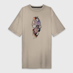 Платье-футболка хлопок Габимару с цветами