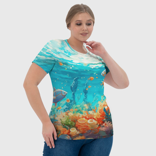 Женская футболка 3D с принтом Морской подводный мир, фото #4