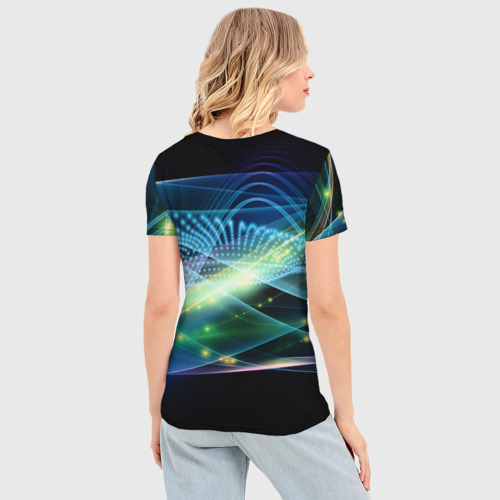 Женская футболка 3D Slim Король киберпанка - неон - нейросеть, цвет 3D печать - фото 4