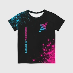 Детская футболка 3D Darling in the Franxx - neon gradient: надпись, символ