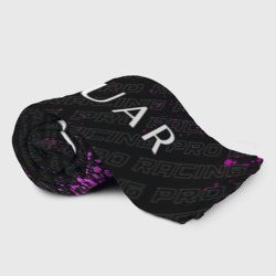 Плед с принтом Jaguar pro racing: надпись и символ для любого человека, вид спереди №2. Цвет основы: 3d (велсофт)