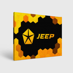 Холст прямоугольный Jeep - gold gradient: надпись и символ