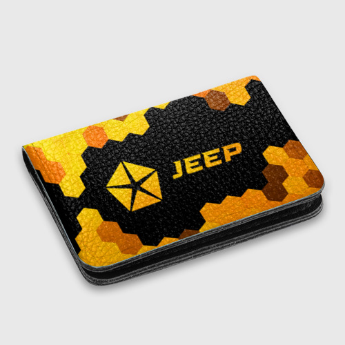 Картхолдер с принтом Jeep - gold gradient: надпись и символ