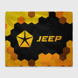 Плед 3D Jeep - gold gradient: надпись и символ