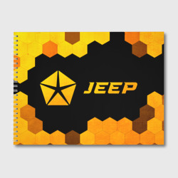 Альбом для рисования Jeep - gold gradient: надпись и символ