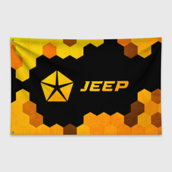 Флаг-баннер Jeep - gold gradient: надпись и символ