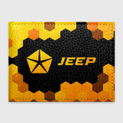 Обложка для студенческого билета Jeep - gold gradient: надпись и символ