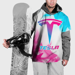 Накидка на куртку 3D Tesla neon gradient style