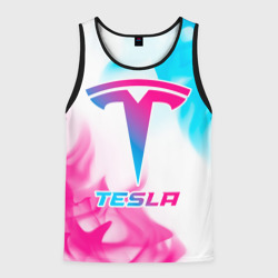 Мужская майка 3D Tesla neon gradient style