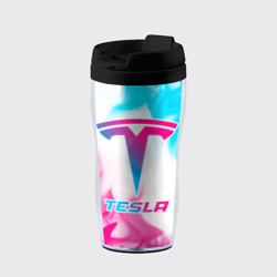 Термокружка-непроливайка Tesla neon gradient style