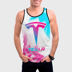 Мужская майка 3D Tesla neon gradient style - фото 2