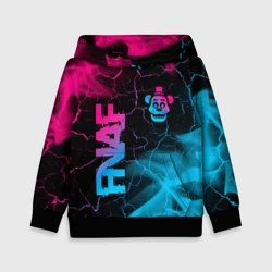Детская толстовка 3D FNAF - neon gradient: надпись, символ