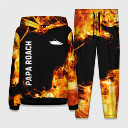 Женский костюм с толстовкой 3D Papa Roach и пылающий огонь