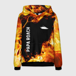 Мужская толстовка 3D Papa Roach и пылающий огонь