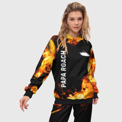 Женский костюм с толстовкой 3D Papa Roach и пылающий огонь - фото 2
