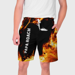 Мужские шорты 3D Papa Roach и пылающий огонь