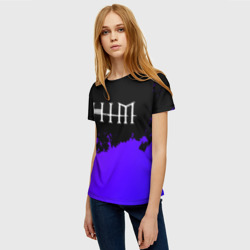 Женская футболка 3D HIM purple grunge - фото 2
