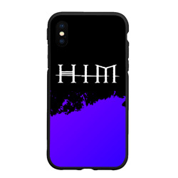 Чехол для iPhone XS Max матовый HIM purple grunge