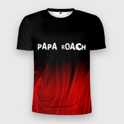 Мужская футболка 3D Slim Papa Roach red plasma