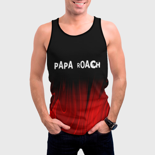 Мужская майка 3D Papa Roach red plasma, цвет 3D печать - фото 3