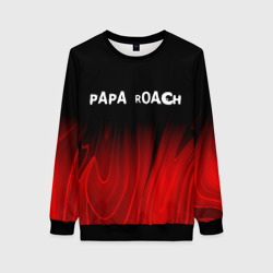 Женский свитшот 3D Papa Roach red plasma