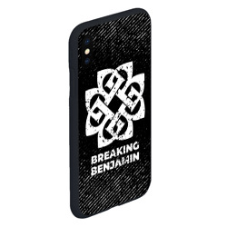 Чехол для iPhone XS Max матовый Breaking Benjamin с потертостями на темном фоне - фото 2