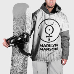 Накидка на куртку 3D Marilyn Manson с потертостями на светлом фоне