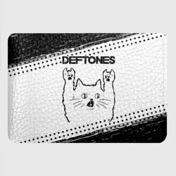 Картхолдер с принтом Deftones рок кот на светлом фоне - фото 2