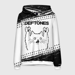 Мужская толстовка 3D Deftones рок кот на светлом фоне