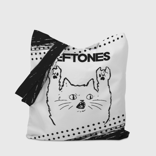 Шоппер 3D Deftones рок кот на светлом фоне - фото 4