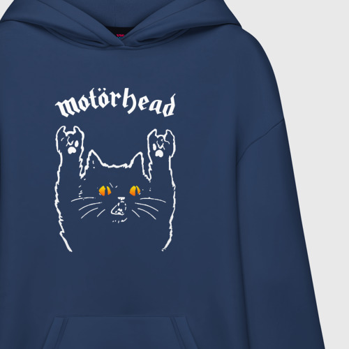 Худи SuperOversize хлопок Motorhead rock cat, цвет темно-синий - фото 3