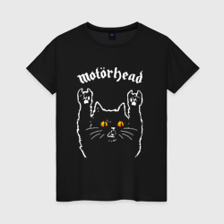 Женская футболка хлопок Motorhead rock cat