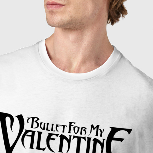 Мужская футболка хлопок Bullet For My Valentine - rock cat, цвет белый - фото 6