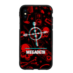 Чехол для iPhone XS Max матовый Megadeth rock glitch