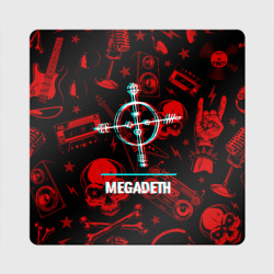 Магнит виниловый Квадрат Megadeth rock glitch
