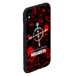 Чехол для iPhone XS Max матовый Megadeth rock glitch - фото 2