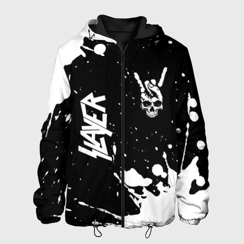Мужская куртка 3D Slayer и рок символ на темном фоне, цвет 3D печать