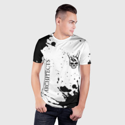 Мужская футболка 3D Slim Architects и рок символ на светлом фоне - фото 2