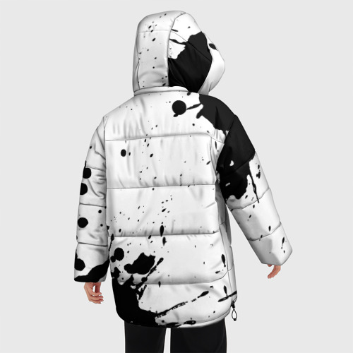 Женская зимняя куртка Oversize Architects и рок символ на светлом фоне, цвет черный - фото 4