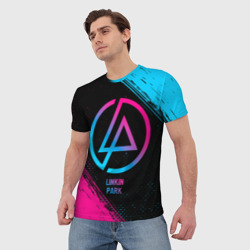 Мужская футболка 3D Linkin Park - neon gradient - фото 2