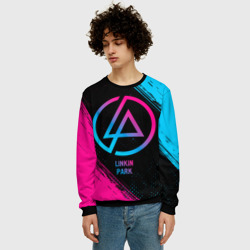 Мужской свитшот 3D Linkin Park - neon gradient - фото 2