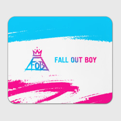 Прямоугольный коврик для мышки Fall Out Boy neon gradient style: надпись и символ