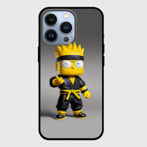 Чехол для iPhone 13 Pro с принтом Bart Simpson - ninja - Japan, вид спереди #2