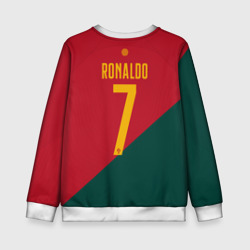Свитшот с принтом Криштиану Роналду сборная Португалии 7 для мужчины, вид сзади №1. Цвет основы: белый