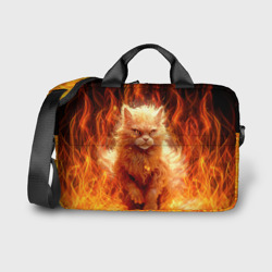 Сумка для ноутбука 3D Огненный рыжий котик