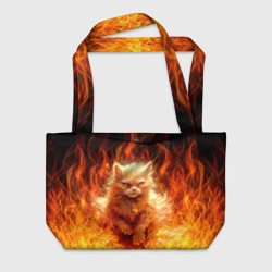 Пляжная сумка 3D Огненный рыжий котик