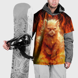 Накидка на куртку 3D Огненный рыжий котик